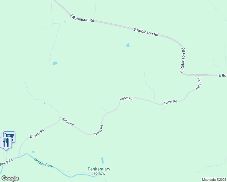 map of restaurants, bars, coffee shops, grocery stores, and more near 5957 Nehrt Road in Bloomington