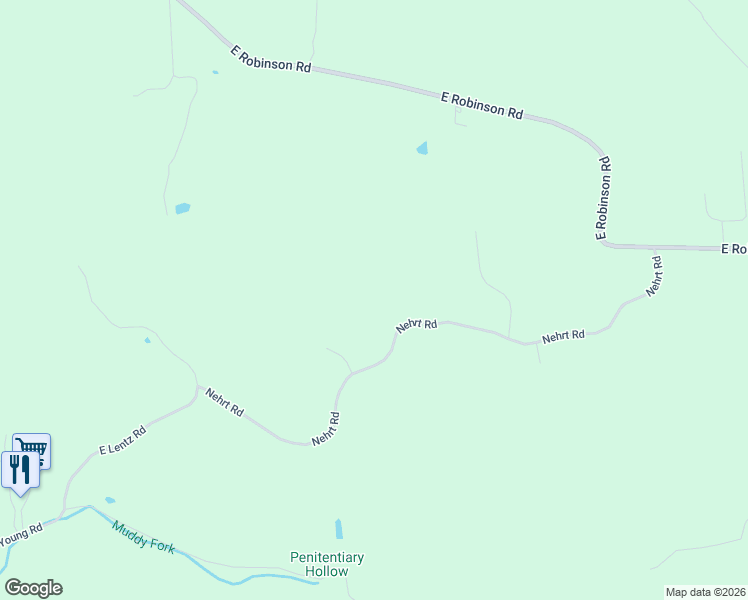 map of restaurants, bars, coffee shops, grocery stores, and more near 5957 Nehrt Road in Bloomington