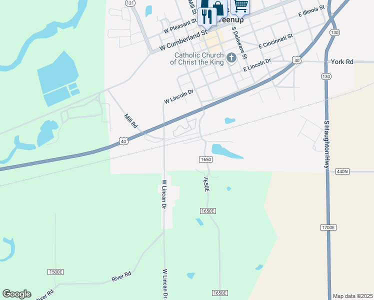map of restaurants, bars, coffee shops, grocery stores, and more near Carver in Greenup