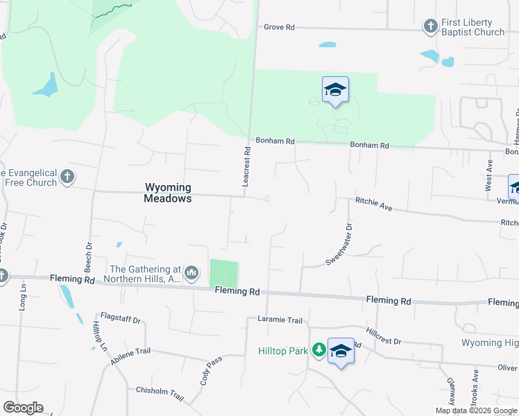 map of restaurants, bars, coffee shops, grocery stores, and more near 350 Meadowcrest Road in Cincinnati