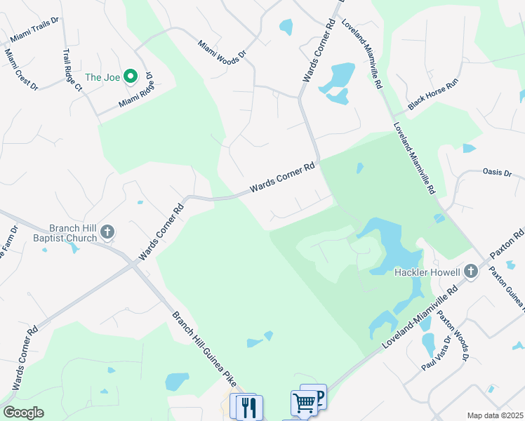 map of restaurants, bars, coffee shops, grocery stores, and more near 763 Wards Corner Road in Loveland