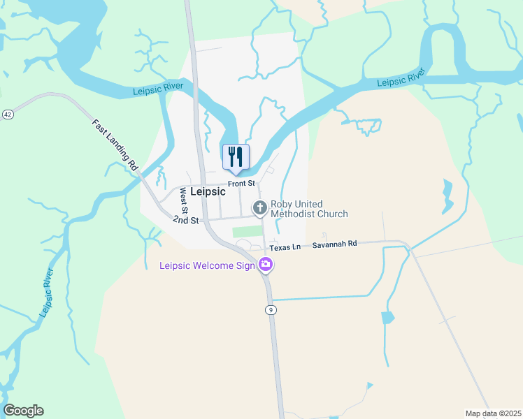 map of restaurants, bars, coffee shops, grocery stores, and more near 258 McClary Street in Leipsic
