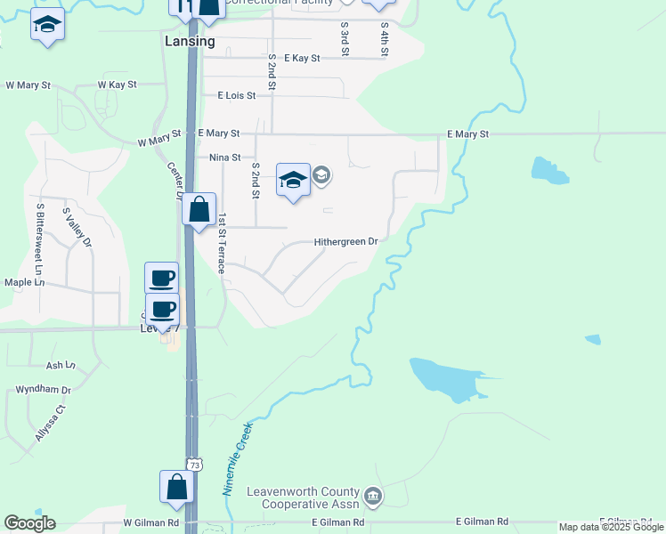 map of restaurants, bars, coffee shops, grocery stores, and more near 326 Fawn Valley Street in Lansing
