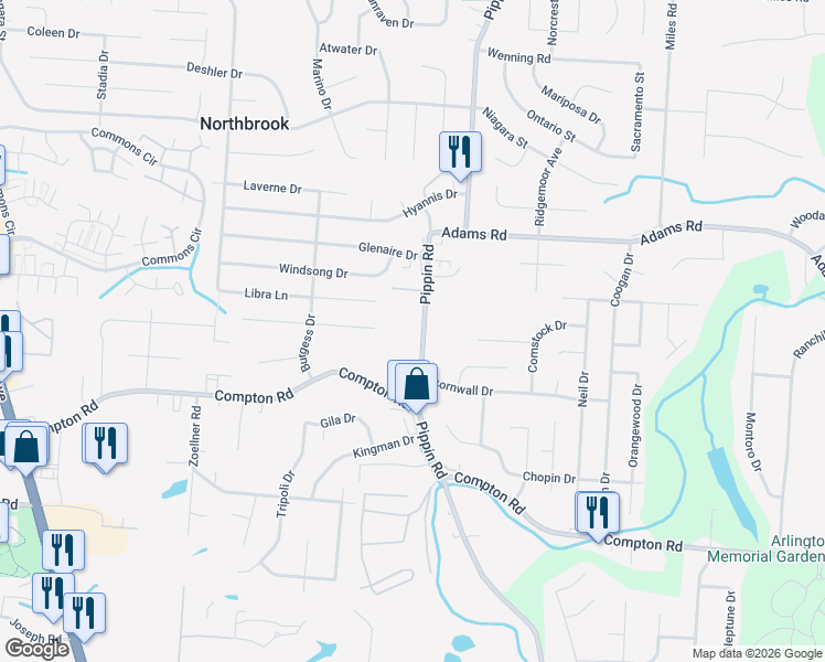 map of restaurants, bars, coffee shops, grocery stores, and more near 9321 Pippin Road in Cincinnati