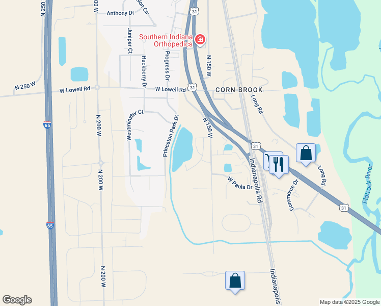 map of restaurants, bars, coffee shops, grocery stores, and more near 4060 North 150 West in Columbus