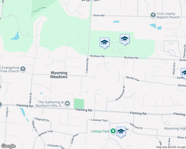 map of restaurants, bars, coffee shops, grocery stores, and more near 350 Meadowcrest Road in Cincinnati