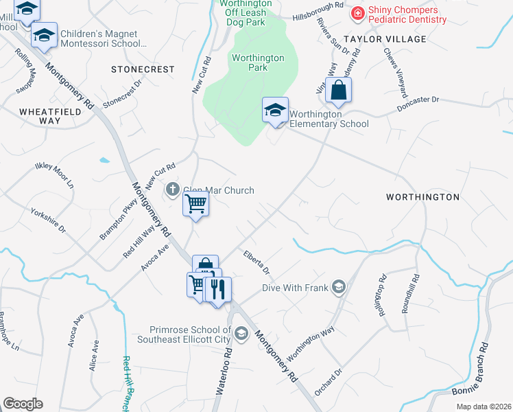 map of restaurants, bars, coffee shops, grocery stores, and more near 4714 Hale Haven Dr in Ellicott City
