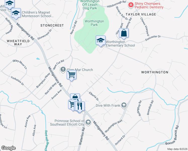 map of restaurants, bars, coffee shops, grocery stores, and more near 4714 Hale Haven Dr in Ellicott City