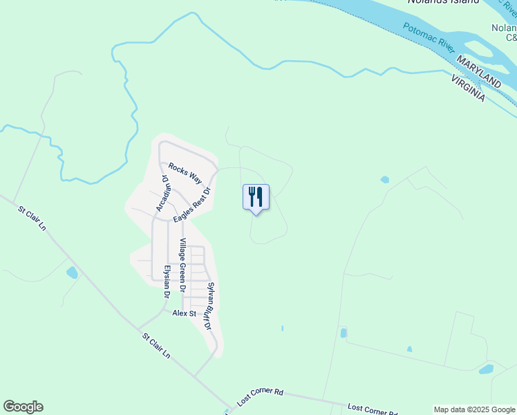 map of restaurants, bars, coffee shops, grocery stores, and more near 13543 Eagles Rest Drive in Leesburg