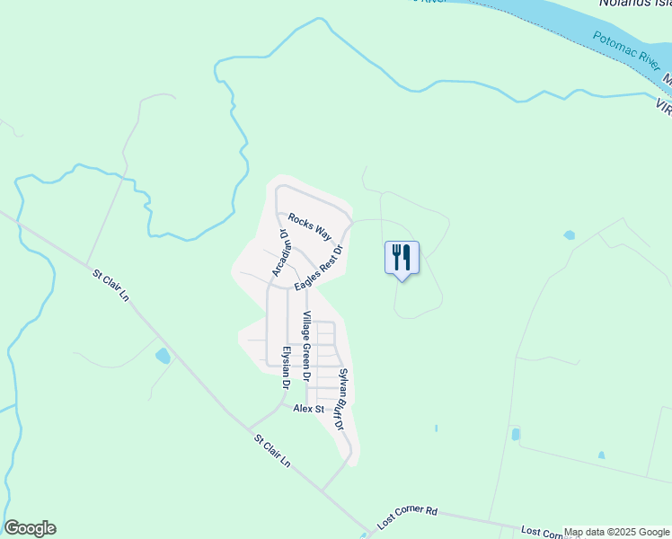 map of restaurants, bars, coffee shops, grocery stores, and more near 13389 Eagles Rest Drive in Leesburg