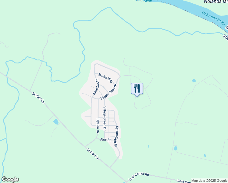 map of restaurants, bars, coffee shops, grocery stores, and more near 13389 Eagles Rest Drive in Leesburg