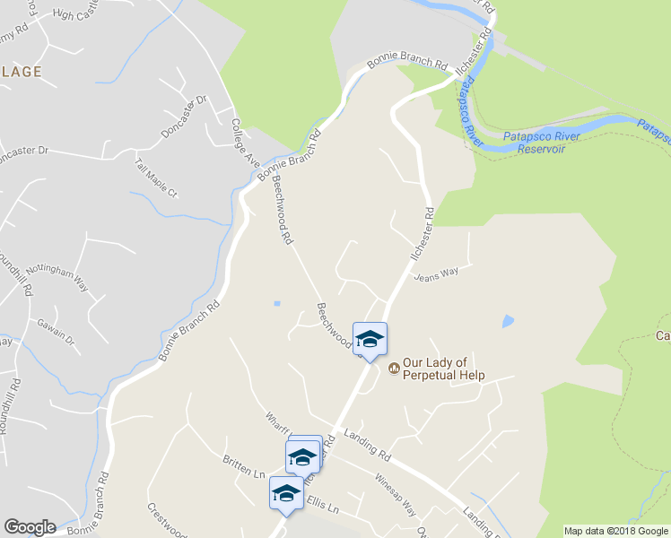 map of restaurants, bars, coffee shops, grocery stores, and more near 4959 Windpower Way in Ellicott City