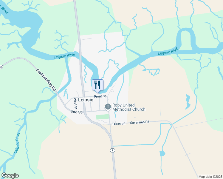 map of restaurants, bars, coffee shops, grocery stores, and more near Lombard Street in Leipsic