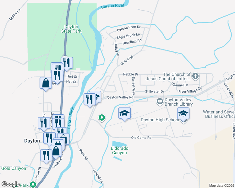 map of restaurants, bars, coffee shops, grocery stores, and more near 113 Marquis Terrace in Dayton