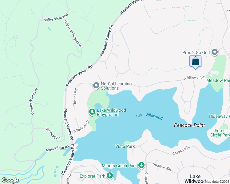 map of restaurants, bars, coffee shops, grocery stores, and more near 14015 Camas Court in Penn Valley