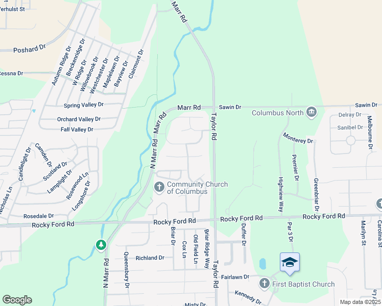 map of restaurants, bars, coffee shops, grocery stores, and more near 3816 Sycamore Bend Way South in Columbus