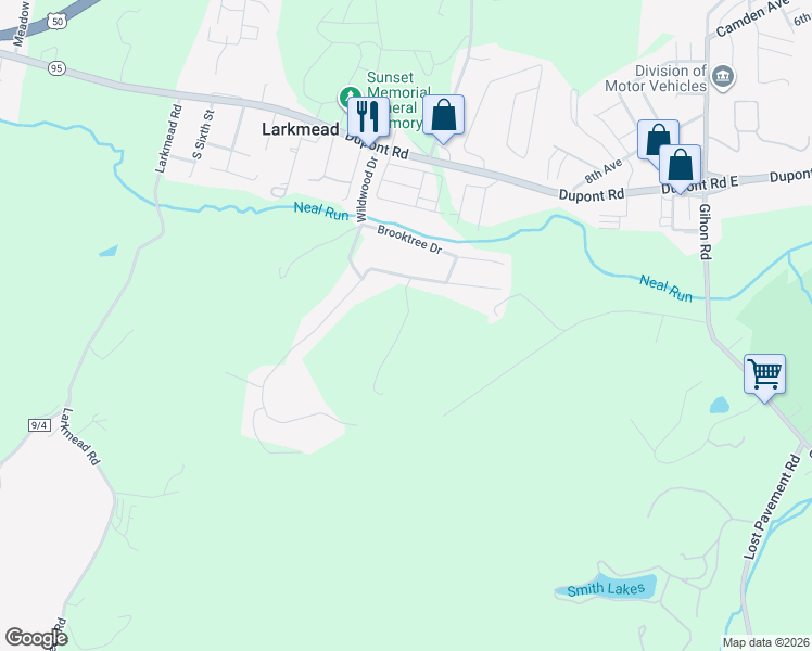 map of restaurants, bars, coffee shops, grocery stores, and more near 257 Daisy Drive in Parkersburg