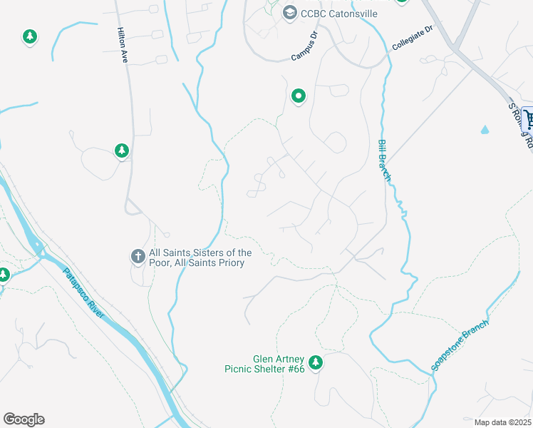 map of restaurants, bars, coffee shops, grocery stores, and more near 9 Old Cistern Court in Catonsville