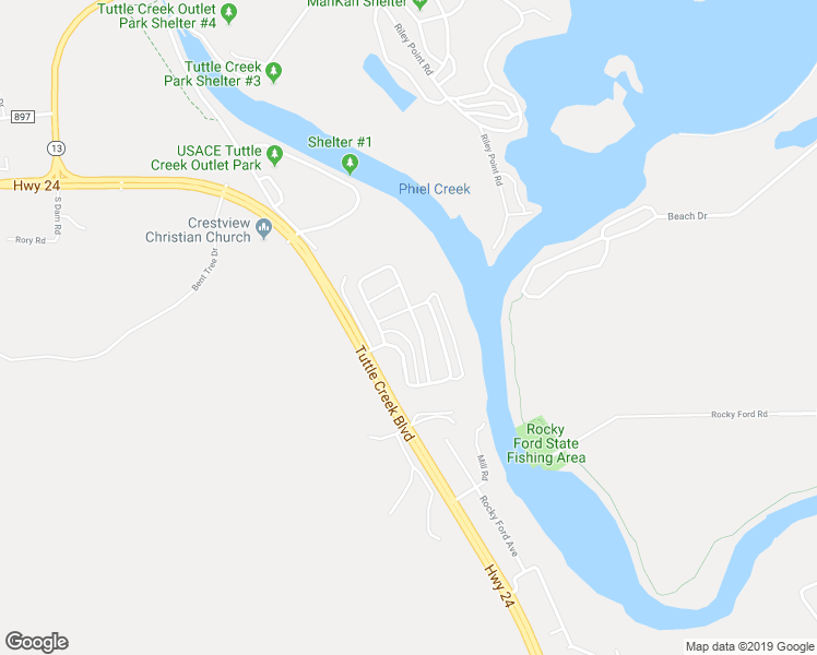 map of restaurants, bars, coffee shops, grocery stores, and more near 4440 Tuttle Creek Boulevard in Manhattan