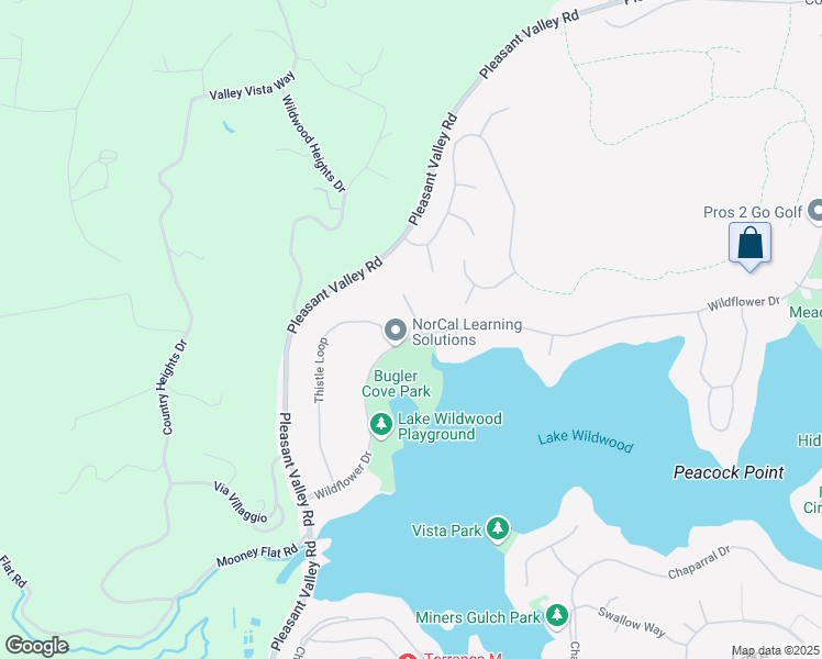 map of restaurants, bars, coffee shops, grocery stores, and more near 18932 Wildflower Drive in Penn Valley