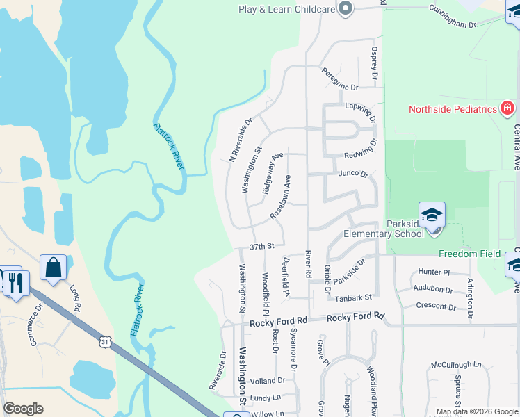 map of restaurants, bars, coffee shops, grocery stores, and more near 4011 Ridgeway Avenue in Columbus