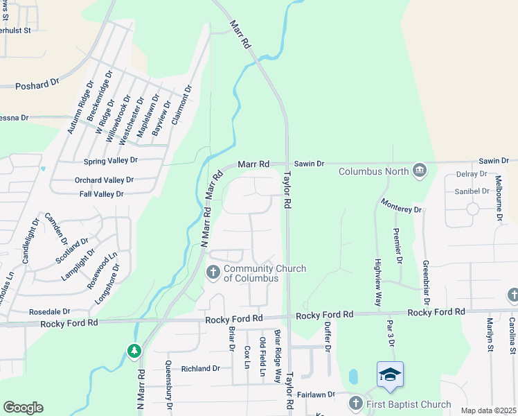 map of restaurants, bars, coffee shops, grocery stores, and more near 3816 Sycamore Bend Way South in Columbus