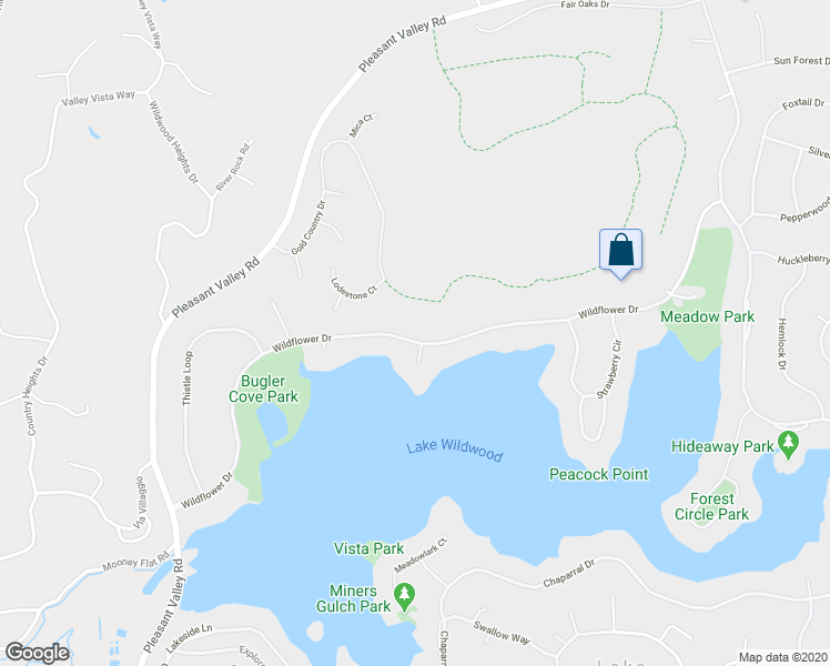 map of restaurants, bars, coffee shops, grocery stores, and more near 18680 Wildflower Drive in Penn Valley