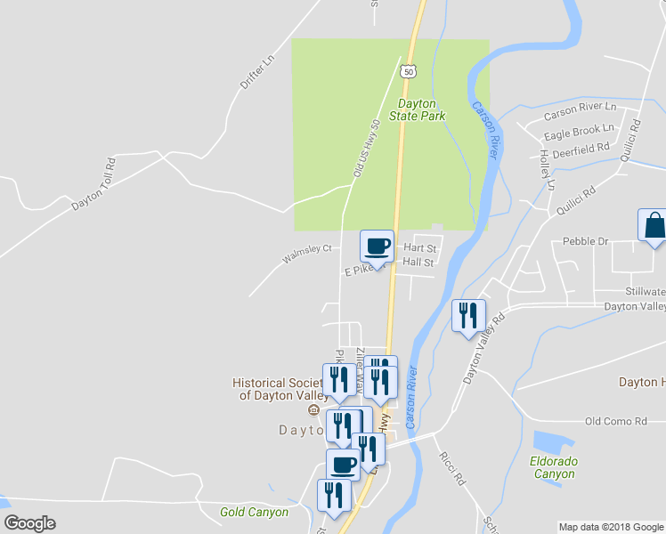map of restaurants, bars, coffee shops, grocery stores, and more near 715 East Pike Street in Dayton