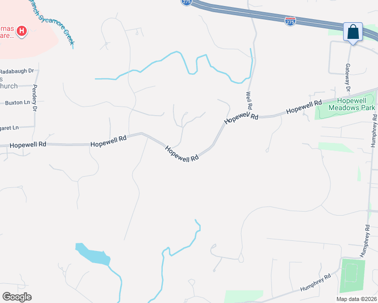 map of restaurants, bars, coffee shops, grocery stores, and more near 8560-8680 Hopewell Road in Cincinnati