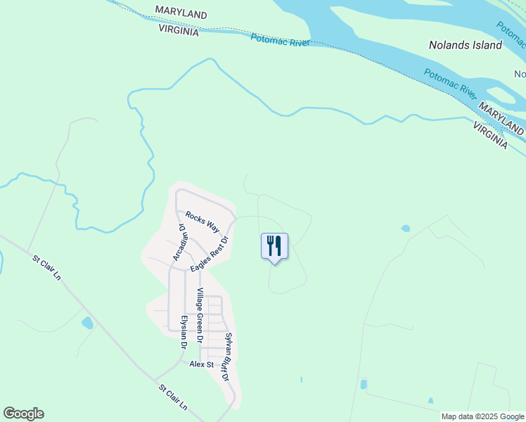 map of restaurants, bars, coffee shops, grocery stores, and more near 13426 Eagles Rest Drive in Leesburg