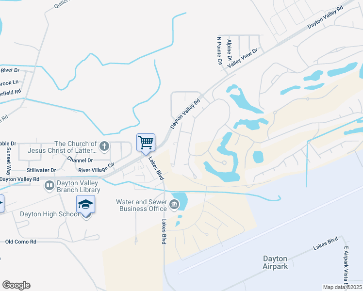 map of restaurants, bars, coffee shops, grocery stores, and more near 332 Bayhill Circle in Dayton