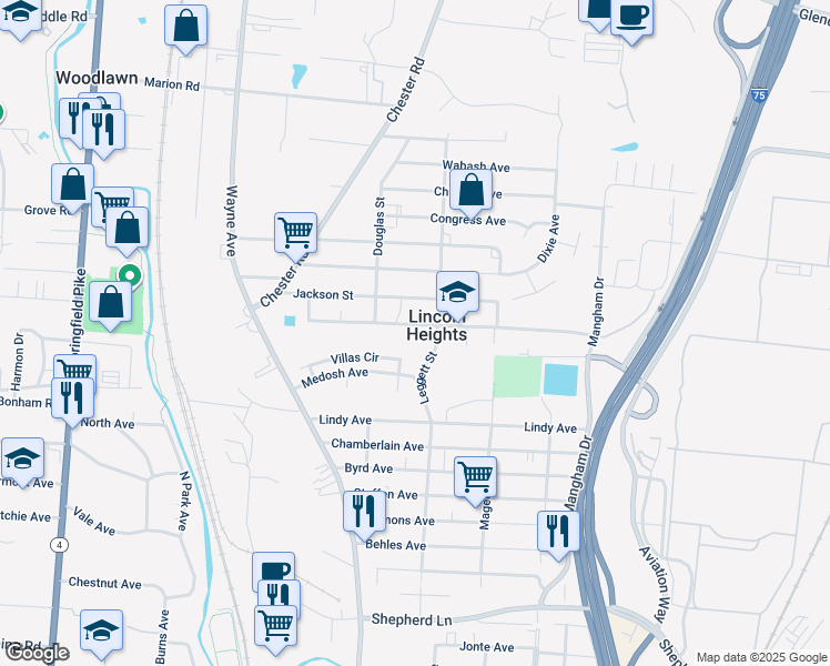 map of restaurants, bars, coffee shops, grocery stores, and more near 949 Adams Street in Cincinnati