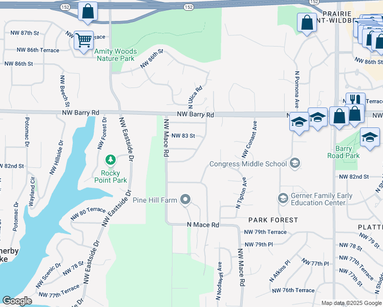 map of restaurants, bars, coffee shops, grocery stores, and more near in Kansas City