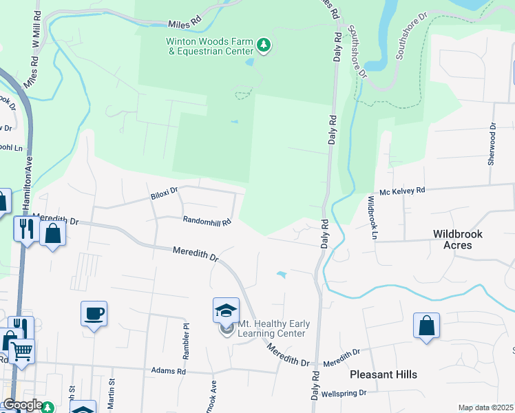 map of restaurants, bars, coffee shops, grocery stores, and more near in Cincinnati