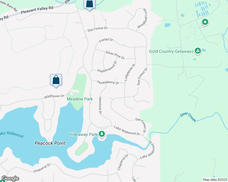 map of restaurants, bars, coffee shops, grocery stores, and more near 14058 Sun Forest Drive in Penn Valley
