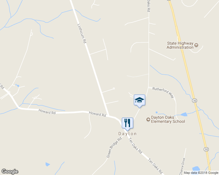 map of restaurants, bars, coffee shops, grocery stores, and more near 13805 Holly Crest Lane in Dayton