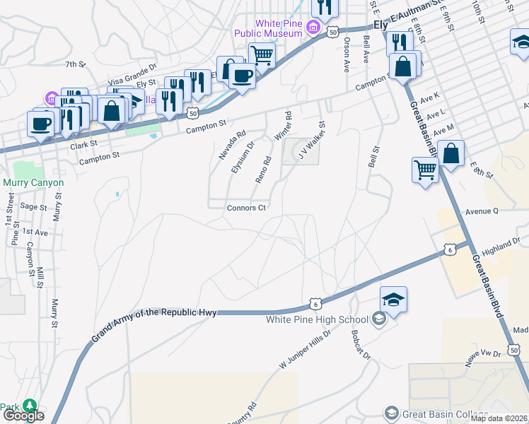 map of restaurants, bars, coffee shops, grocery stores, and more near 18 Connors Court in Ely