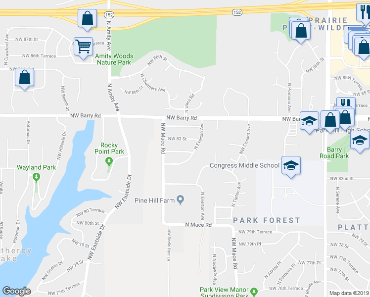 map of restaurants, bars, coffee shops, grocery stores, and more near in Kansas City