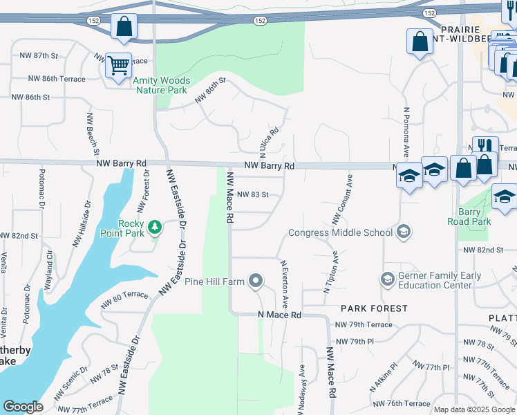 map of restaurants, bars, coffee shops, grocery stores, and more near in Kansas City