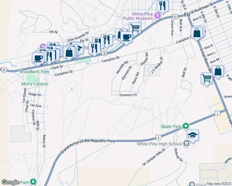map of restaurants, bars, coffee shops, grocery stores, and more near 39 Connors Court in Ely