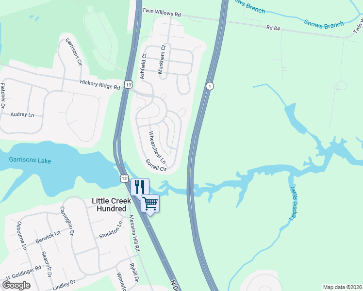map of restaurants, bars, coffee shops, grocery stores, and more near 648 Sorrell Circle in Smyrna