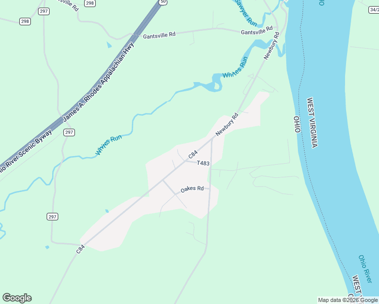 map of restaurants, bars, coffee shops, grocery stores, and more near 1421 C84 in Little Hocking
