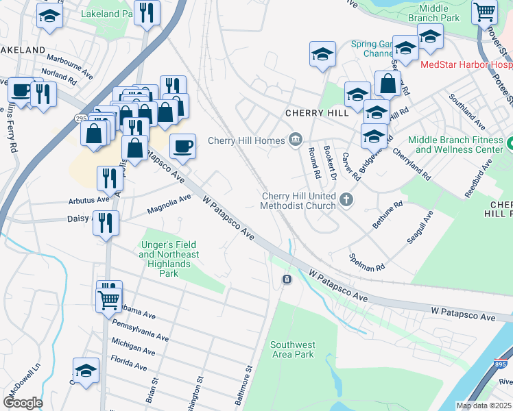 map of restaurants, bars, coffee shops, grocery stores, and more near 3333 English Consul Avenue in Baltimore