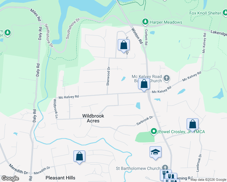 map of restaurants, bars, coffee shops, grocery stores, and more near 956 Mc Kelvey Road in Cincinnati