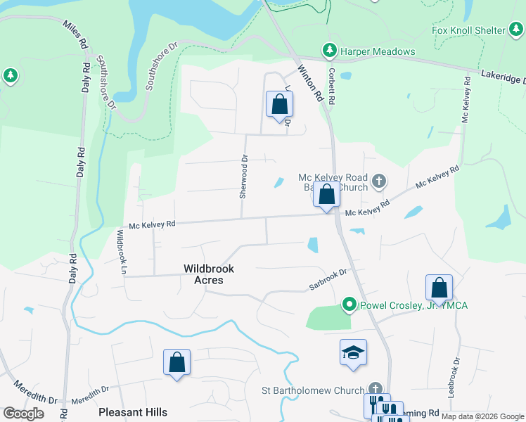 map of restaurants, bars, coffee shops, grocery stores, and more near 956 Mc Kelvey Road in Cincinnati