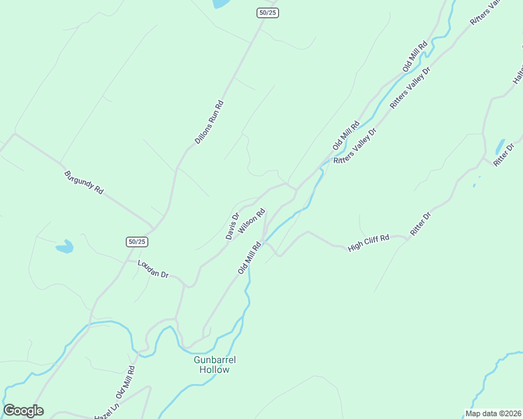 map of restaurants, bars, coffee shops, grocery stores, and more near 1099 Old Mill Road in Capon Bridge