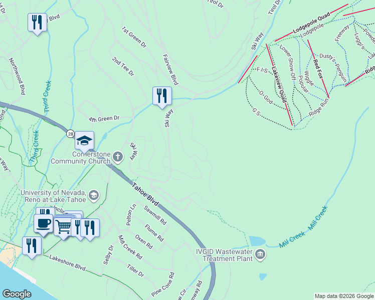 map of restaurants, bars, coffee shops, grocery stores, and more near 1115 Lucerne Way in Incline Village