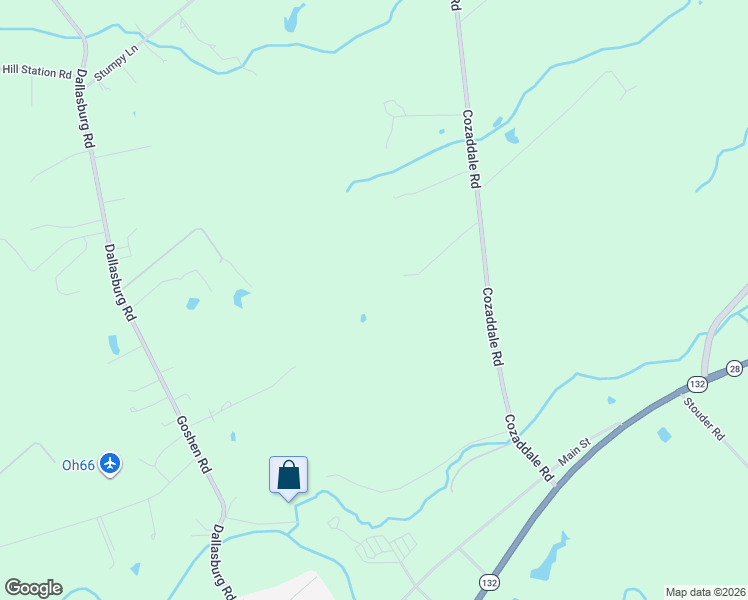 map of restaurants, bars, coffee shops, grocery stores, and more near 6857 Cozaddale Road in Goshen