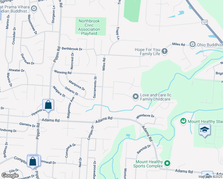 map of restaurants, bars, coffee shops, grocery stores, and more near 2359 Magdalena Drive in Cincinnati