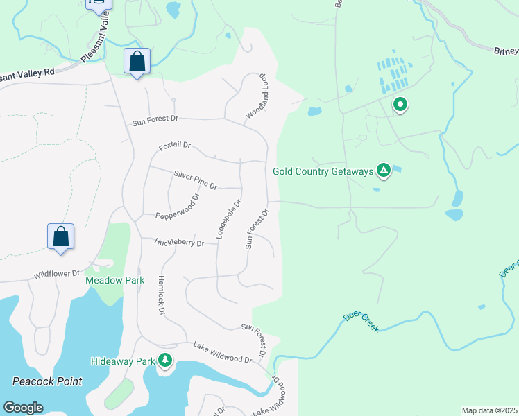 map of restaurants, bars, coffee shops, grocery stores, and more near 14408 Sun Forest Drive in Penn Valley